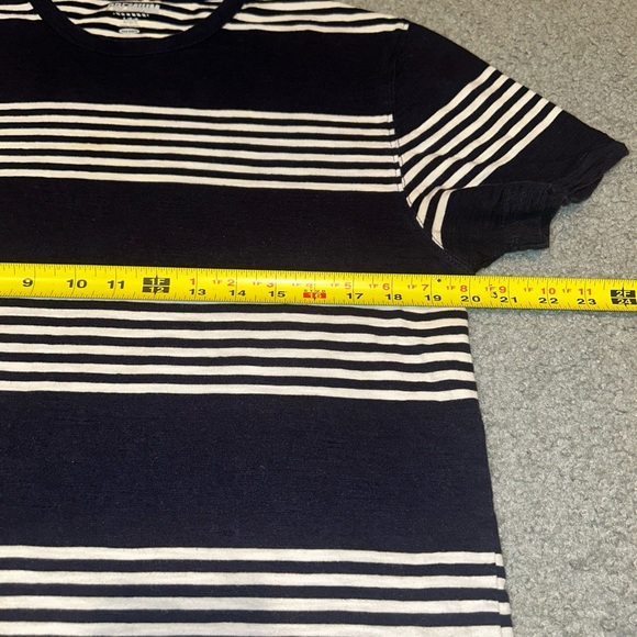 Old Navy Shirt Mens Large Blue White Striped Short Sleeve Tee Casual Top Preppy - Picture 8 of 14